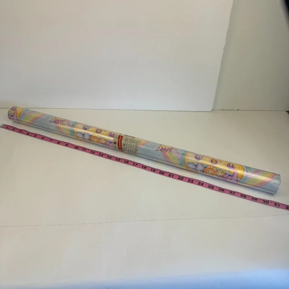 Sealed Vtg American Greetings Noah's Ark Pastel‎ Baby Shower Wrapping Paper Tube